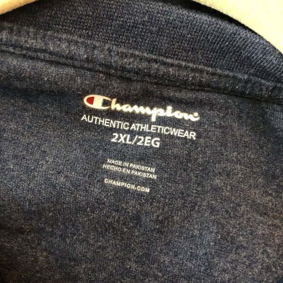 Champion Authentic Athleticwear Mens Relaxed Navy Blue T-Shirt 2XL - Picture 3 of 4